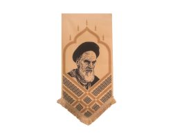 00201314-1-بیرق مخمل خانگی تمثال امام خمینی -کرم
