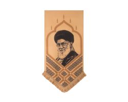 00201315-1-بیرق مخمل خانگی تمثال رهبری-کرم