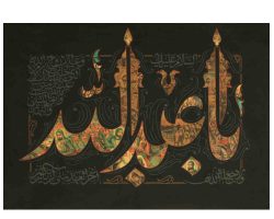 00201497-کتیبه مخمل مشکی داستان عاشورا بزرگ ۱۰۰در۱۴۰ طرح اباعبدالله-ماهد1