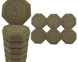 101163-مهر تربت مخلوط کربلا 8ضلعی قطر4 عرض1 بسته 6