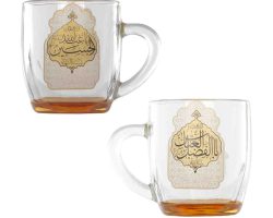 102538-لیوان شیشه ای دسته دار طلایی یا اباعبدالله الحسین ع-یا اباالفضل ع3