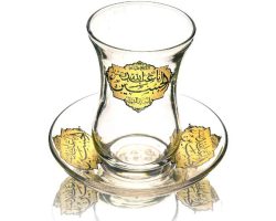 102632-استکان و نعلبکی کمرباریک یا حسین ع-۶تایی-۱۲