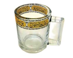 102908-لیوان مذهبی شیشه ای دسته دار استوانه ای شفا