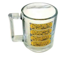 102909-لیوان مذهبی شیشه ای دسته دار استوانه ای شفا