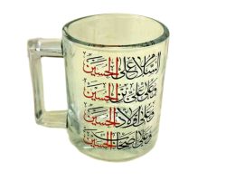 102910-لیوان مذهبی شیشه ای دسته دار استوانه ای شفا
