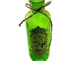 103463-گلدان شیشه ای استوانه ای مذهبی سبز یا امیرالمومنین علی ولی الله ع قطر۶ ارتفاع۱۸ سانت1
