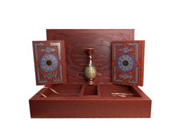 110272-ست قرآن و حافظ وزیری با گلدان خاتم_هلیا