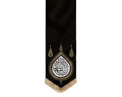 201316-بیرق مشکی طرح گوشواره 50در150«یا اباالفضل ا